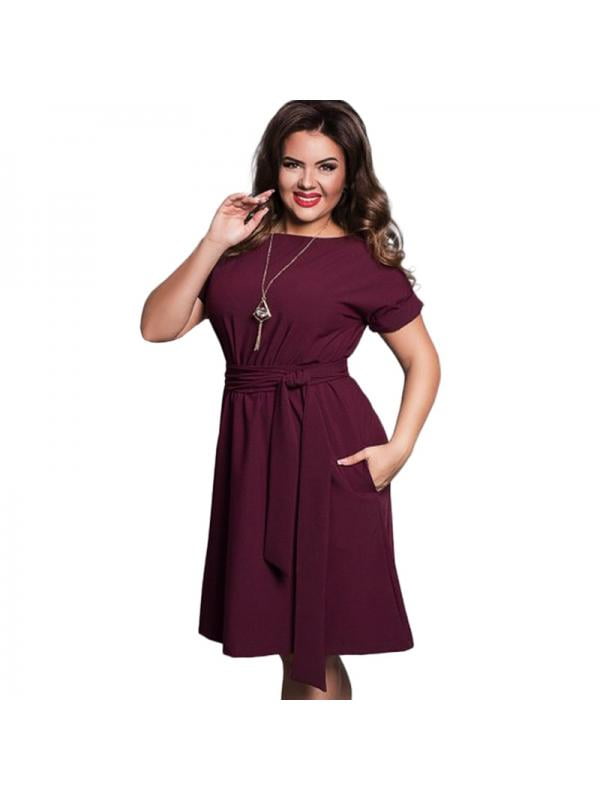 Kernelly Womens Dresses Casual Plus Size Dress Straight Dresses Plus Size  Women Vestidos - Walmart.com